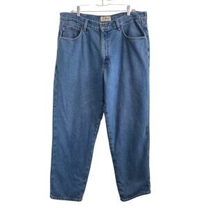 LL Bean 38x32 Relaxed Fit Jeans Cotton Flannel Lined Denim Durable Warm Winter